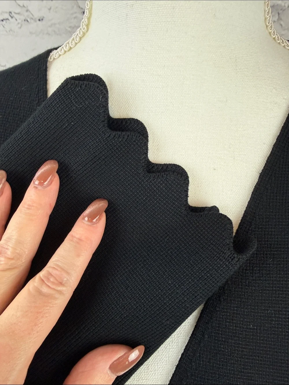 Kate Spade New York Scalloped Sweater Blazer Black